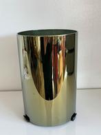 Kaarsenhouder goudkleurig glas, zwarte bodem, Ophalen, Overige materialen, Gebruikt, Kandelaar