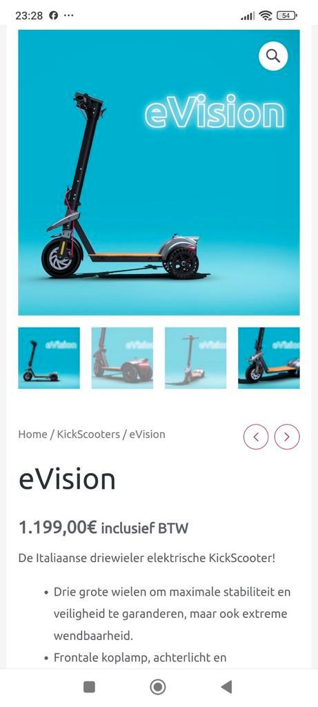 Lynx eVision 3 wielige step, Fietsen en Brommers, Steps, Zo goed als nieuw, Elektrische step (E-scooter), Ophalen