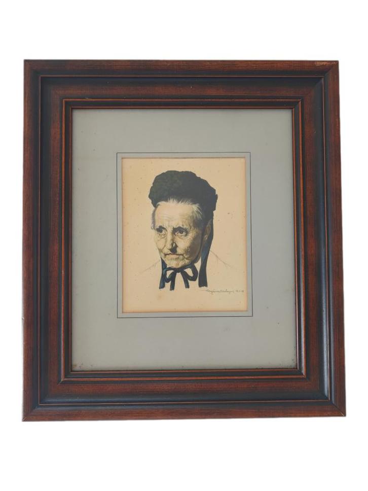 Origineel portret (aquarel) - Rogier Vanderheyen - 1948, Antiek en Kunst, Kunst | Schilderijen | Klassiek, Ophalen of Verzenden