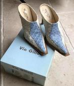 Via Gilioli muiltjes met hoge hakken, Ophalen, Zo goed als nieuw, Blauw