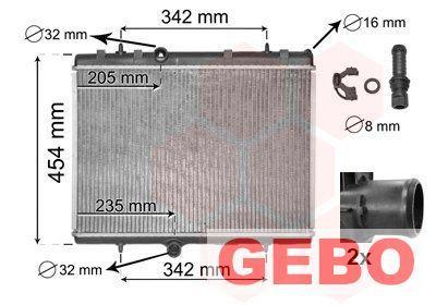Citroen Berlingo 2008 T/M 2018 Radiator Benzine 1330W2, Auto-onderdelen, Motor en Toebehoren, Citroën, Nieuw, 6 maanden garantie