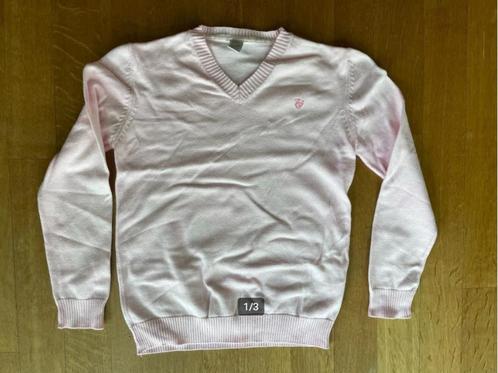 pullover V-hals roze maat 128 : 7 à 8 jaar, Kinderen en Baby's, Kinderkleding | Maat 128, Zo goed als nieuw, Meisje, Shirt of Longsleeve