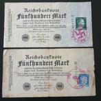 Lot de 2 pièces uniques de 500 marks pour l'Allemagne, Timbres & Monnaies, Billets de banque | Europe | Billets non-euro, Série