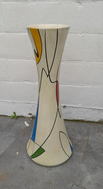 XXL VAAS KERAMIEK WEST GERMANY 65 CM VLOERVAAS MONDRIAAN  beschikbaar voor biedingen