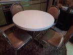 Retro keukentafel met stoelen, Quatre personnes, Rond, Enlèvement, Utilisé