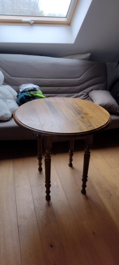 Ronde/ovalen houten tafel - uitschuifbaar, Huis en Inrichting, Tafels | Eettafels, Vier personen, Ovaal, Ophalen