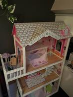 Houten poppenhuis met meubeltjes, Kinderen en Baby's, Speelgoed | Poppenhuizen, Ophalen