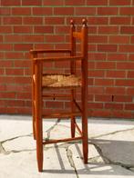 Chaise enfant vintage en bois vernis assise paille, Chaise de table, Enlèvement, Utilisé