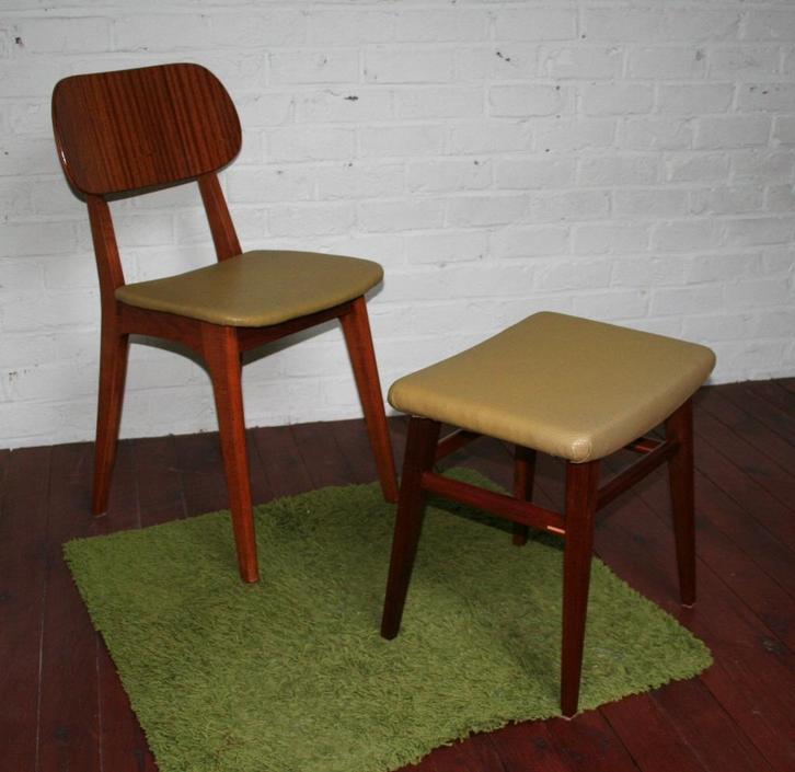 Vintage Gerestaureerd Stoel Met Bijpassend Voetbankje, Maison & Meubles, Chaises, Enlèvement