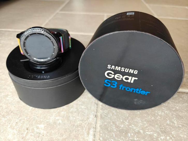 Samsung Gear S3 Frontier compleet, Handtassen en Accessoires, Smartwatches, Zo goed als nieuw, Conditie, GPS, Ophalen of Verzenden