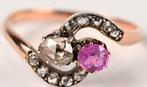 Bague en diamant et rubis 18 carats, Enlèvement, Or, Bague