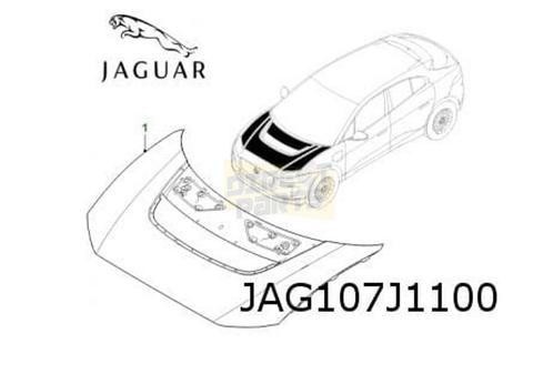 Jaguar	I-Pace (5/18-) (X590) motorkap (te spuiten) Origineel, Auto-onderdelen, Carrosserie, Motorkap, Jaguar, Voor, Nieuw, Ophalen of Verzenden