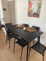 Ikea tafel zwart, Huis en Inrichting, Ophalen, Zo goed als nieuw, Vijf personen of meer, Rechthoekig