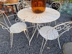 ensemble français de table en fer+4 chaises 175€, Jardin & Terrasse, Ensembles de jardin, Enlèvement, Utilisé