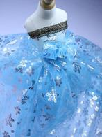 545) 5 meter organza blauw sneeuwvlok groot glitter, Blauw, 120 cm of meer, Ophalen of Verzenden, Polyester