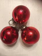 3 rode oude kerstballen, Ophalen of Verzenden, Gebruikt