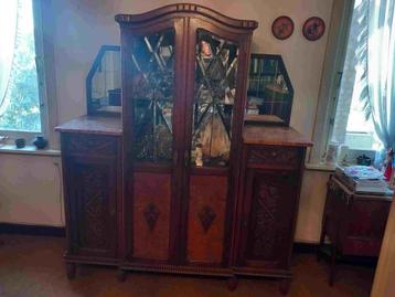 Vitrine ancienne avec dessus en marbre, Enlèvement