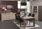 Meubelset 3-delig (vitrine, ladekast dressoir commode en taf, Ophalen, Zo goed als nieuw, Eik, 6 tot 8 stoelen
