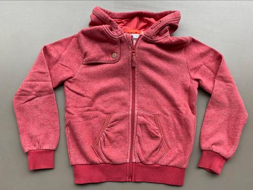Sweatvest hoodie Fred & Ginger rood/roze 140, Kinderen en Baby's, Kinderkleding | Maat 140, Zo goed als nieuw, Meisje, Trui of Vest