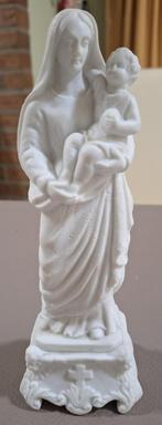oud porselein Maria beeldje met kind Biscuit 2, Verzamelen, Ophalen of Verzenden, Gebruikt, Beeld(je), Christendom | Katholiek