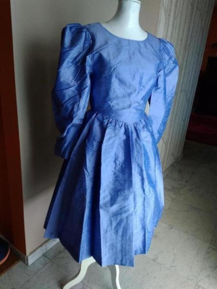 Coctailjurk prinses dianajurk in ruwe zijde - maat S vintage, Kleding | Dames, Jurken, Maat 36 (S), Ophalen
