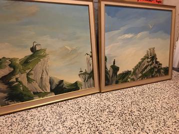 Terry Tarsnane 1939, 2 Schilderijen Surrealisme beschikbaar voor biedingen