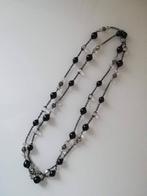Zwart-zilver parel kraal ketting, Overige materialen, Zwart, Ophalen of Verzenden, Zo goed als nieuw