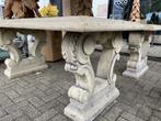 exclusieve EETTAFEL massief mergelsteen TAFEL 183 x 93 x 80, Tuin en Terras, Ophalen, Gebruikt