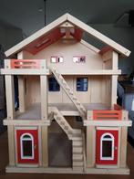 Groot houten poppenhuis met meubels en poppen, Enfants & Bébés, Jouets | Maisons de poupées, Maison de poupées, Enlèvement, Utilisé