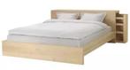 IKEA Malm bed 160 x 200 met geïntegreerde nachtkastjes, Huis en Inrichting, Slaapkamer | Bedden, Ophalen, Gebruikt, Bruin, Tweepersoons