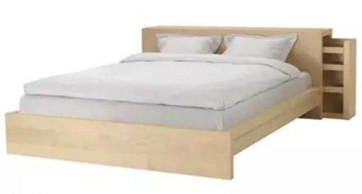 IKEA Malm bed 160 x 200 met geïntegreerde nachtkastjes, Huis en Inrichting, Slaapkamer | Bedden, Gebruikt, Tweepersoons, 160 cm