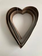 3 grote antieke hart bakvormen in metaal Sint Valentijn, Ophalen of Verzenden