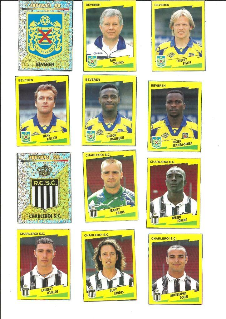 Panini Football 98 - SK Beveren - Charleroi - recup, Hobby & Loisirs créatifs, Autocollants & Images, Utilisé, Plusieurs autocollants