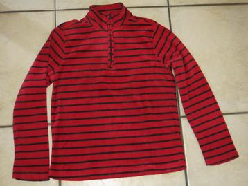 Een rode fleece trui gestreept, 11-12 jaar, NIEUW beschikbaar voor biedingen