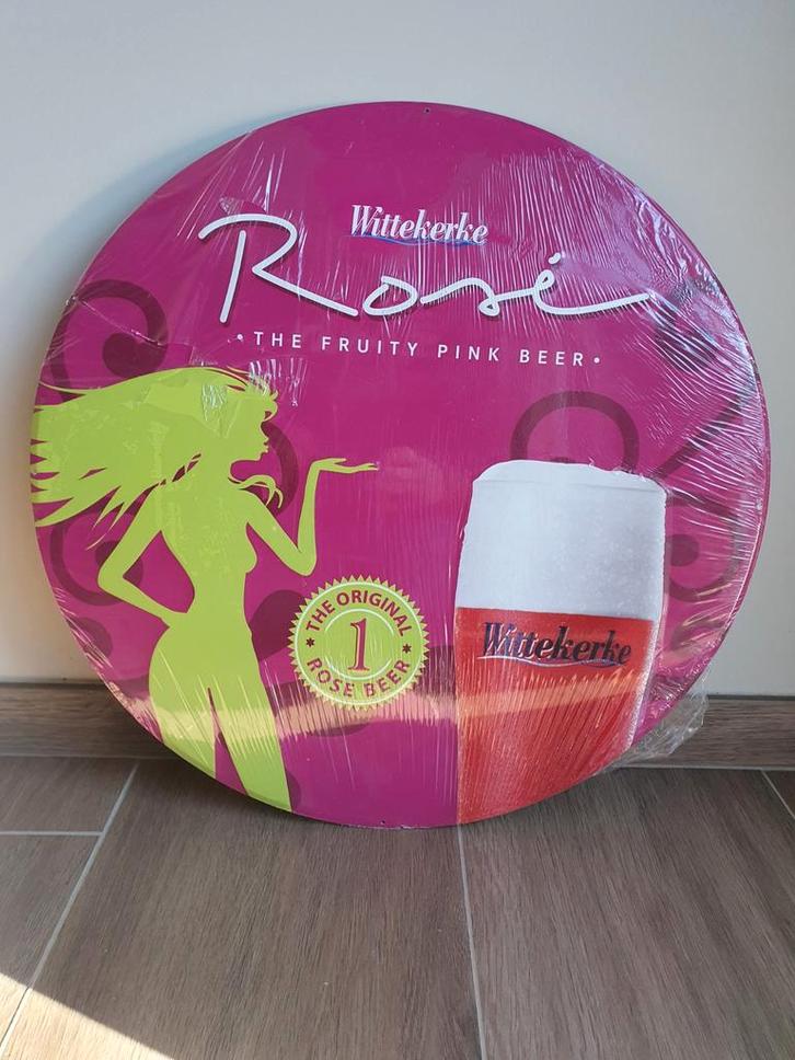 Panneau d'affichage en métal - Wittekerke Rosé -, Collections, Marques de bière, Comme neuf, Panneau, Plaque ou Plaquette publicitaire