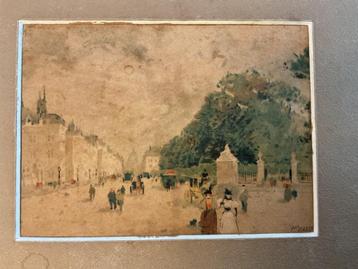 Aquarel Henri CASSIERS Brussel Bruxelles beschikbaar voor biedingen