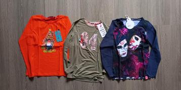3 nieuwe longsleeves meisjes maat 134- nieuwprijs 97.9 beschikbaar voor biedingen