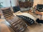 Oviedo Art Wood relax fauteuil chocolade bruin, Huis en Inrichting, Fauteuils, Ophalen of Verzenden, Leer