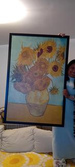 Mooie tekening met zonnebloemen 118 cm hoog en 78 breed, Antiek en Kunst, Ophalen of Verzenden