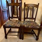 Set van 2 massieve eiken stoelen, Ophalen, Twee, Blauw, Klassiek