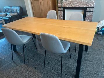 Eetkamer eiken tafel jysk 90x200, Huis en Inrichting, Ophalen, Zo goed als nieuw, Vijf personen of meer