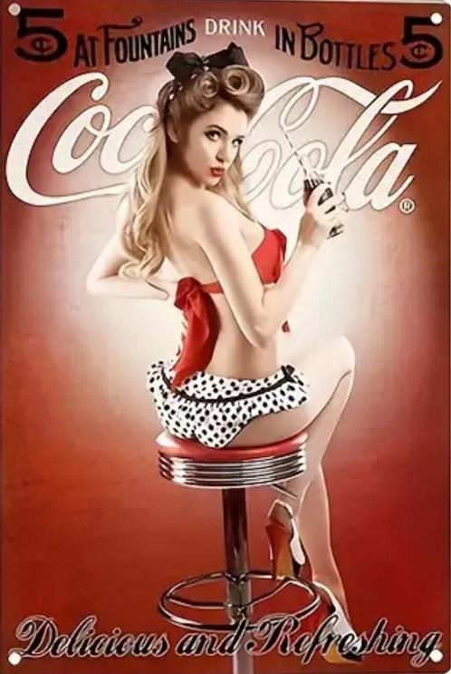 Reclamebord vintage Coca Cola (5) - mancave poolhouse nieuw, Verzamelen, Merken en Reclamevoorwerpen, Nieuw, Reclamebord, Ophalen of Verzenden