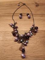 Ketting in roze tinten met oorbellen, leuk als cadeau, Ophalen, Zo goed als nieuw, Roze