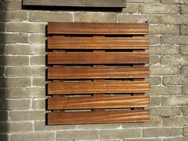 Terrastegel, tuintegel bankirae hardhout 50 x 50, Tuin en Terras, Overige Tuin en Terras, Zo goed als nieuw, Ophalen of Verzenden
