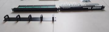 2 patchpanelen netwerkkast 2X 24 poorten RJ45 internetkabel beschikbaar voor biedingen