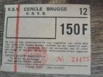 Voetbalticket Cercle Brugge, Utilisé, Enlèvement ou Envoi