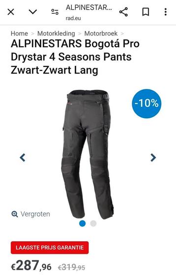 Alpinestars Bogotá pro Drystar 4 seizoenen motorbroek heren beschikbaar voor biedingen