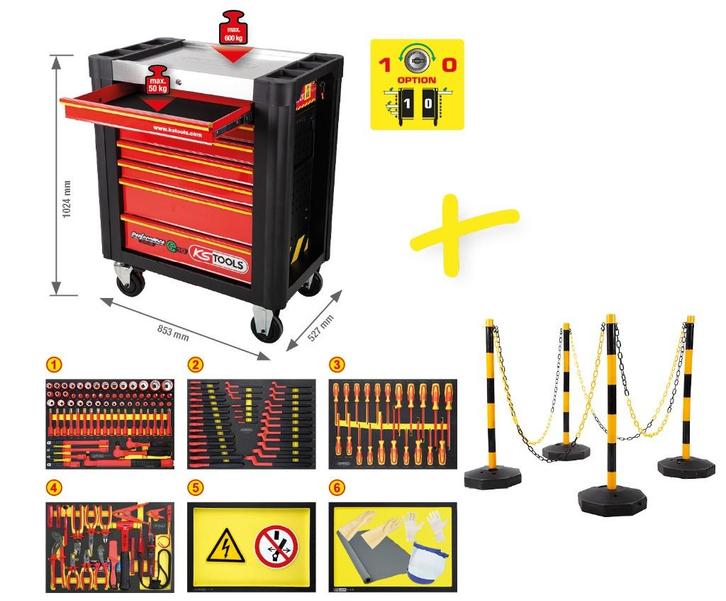 117.6155 | KS TOOLS EV e10 GEREEDSCHAPSWAGEN 164 DLG, Auto diversen, Autogereedschap, Nieuw, Verzenden