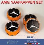 Mercedes AMG WIELDOPPEN SET ORANJE NAAFKAPPEN NAAFKAPJES WIE