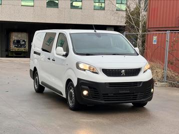 Peugeot Expert 2.0HDI DUBBELCABINE Euro6 Carplay Airco, Auto's, Voorwielaandrijving, Stof, Wit, Bedrijf